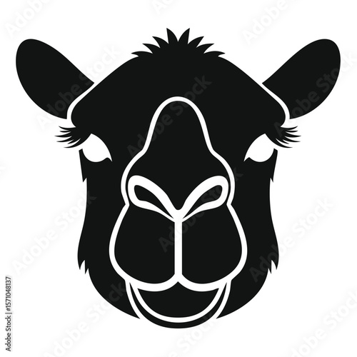 Camel Face  Icon - Black Glyph