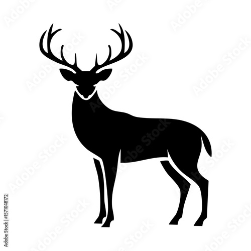 Deer Full Body Black Glyph Icon (Color Changes Available in SVG)