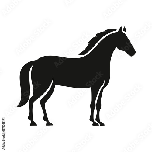 Horse Full Body Black Glyph Icon (Color Changes Available in SVG)