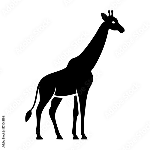 Giraffe Full Body Black Glyph Icon (Color Changes Available in SVG)