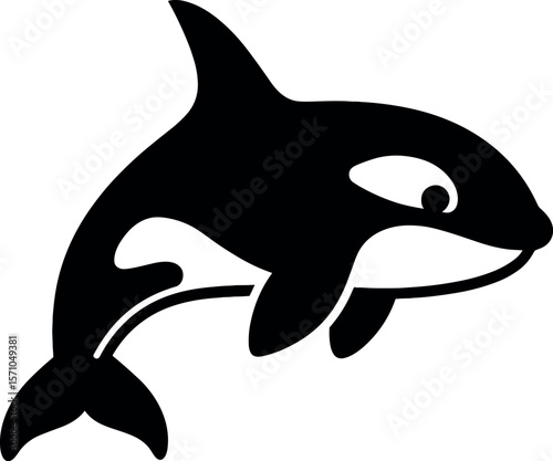 Orca vector silhouette design