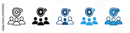 Primary Care icon set multiple style collection