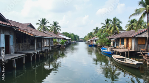 Vietnam Mekong Delta Floating Villages with Traditional River Homes