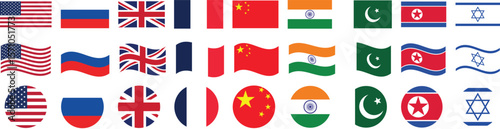 Collection of National Flags from Major World Powers.