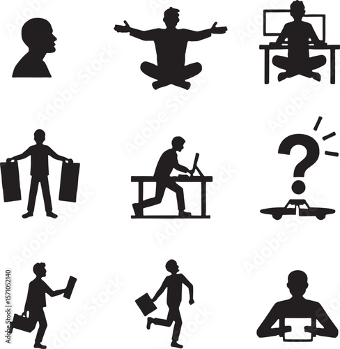 yoga silhouettes vector