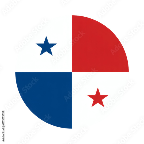 Free Download Panama national flag depicted within a circular emblem on transparent background. - GFXLoad