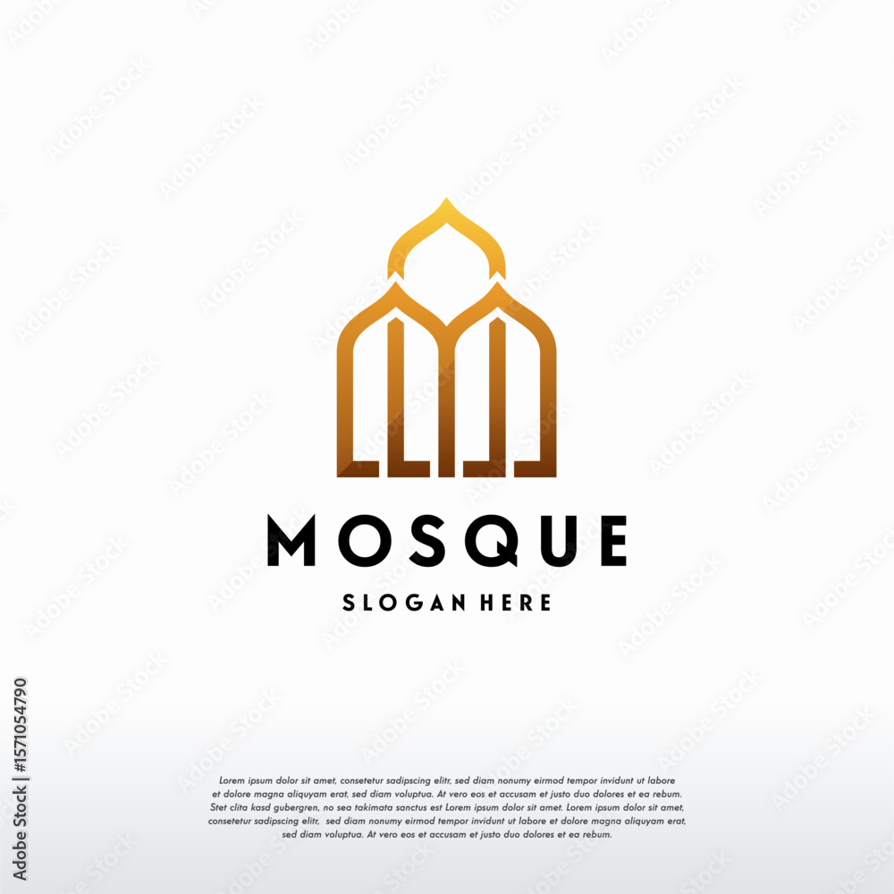 luxury Mosque Logo Template Design Vector, Islamic Logo template luxury Mosque Logo Template Design Vector, Islamic Logo template