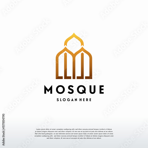 luxury Mosque Logo Template Design Vector, Islamic Logo template