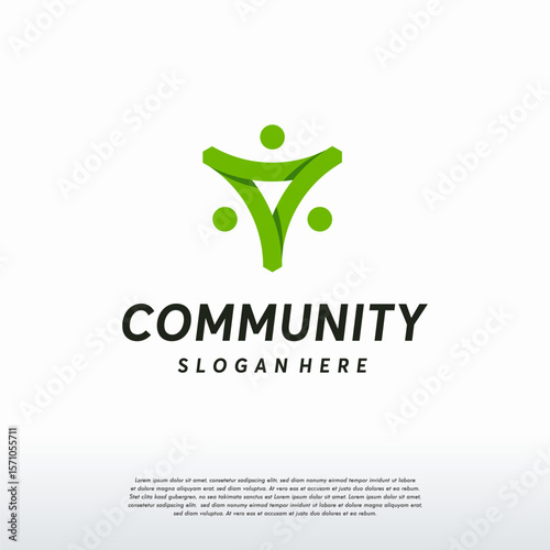 Community logo designs vector, Triangle People logo concept