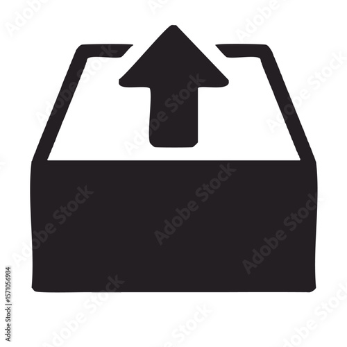 This Side Up Box with arrow vector icon isolated 