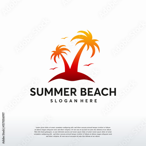 Summer Logo designs, Beach Logo designs concept vector