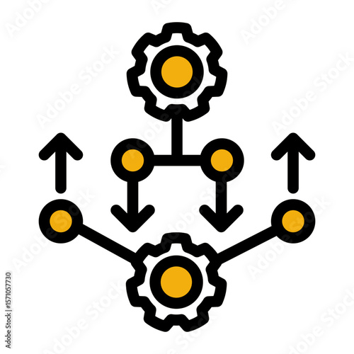 Modular Component Assembly from the Business Automation icon collection (Outline Color Lineal Style)