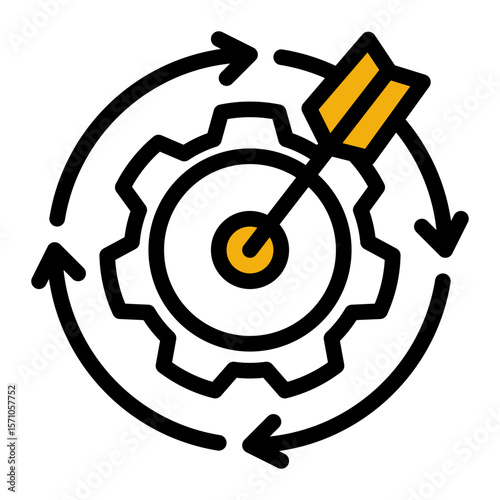 Precision Targeting System from the Business Automation icon collection (Outline Color Lineal Style)
