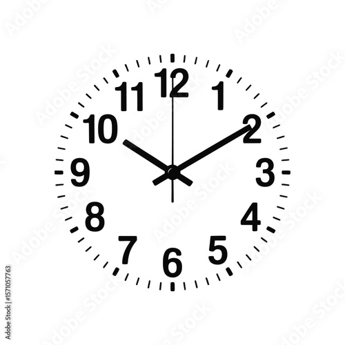 Clock Face. Clock Dial. Empty Mechanical Watch Face With Arrows - Minute and Hour Marks. Arabic and Roman Numbers. Vector