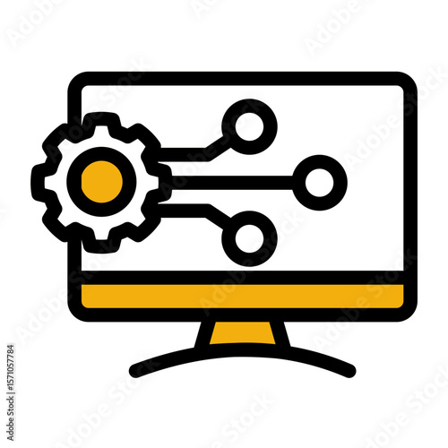 Enterprise Digitalization Framework from the Business Automation icon collection (Outline Color Lineal Style)