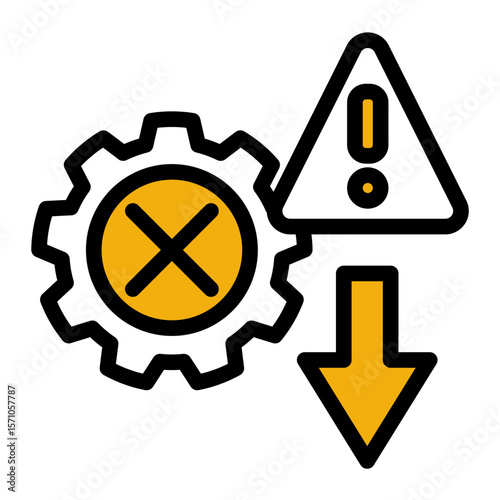 System Error Alert from the Business Automation icon collection (Outline Color Lineal Style)