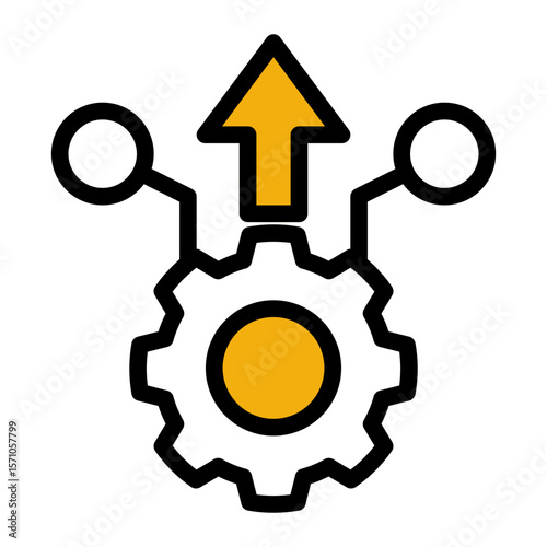 Workflow Efficiency Monitor from the Business Automation icon collection (Outline Color Lineal Style)