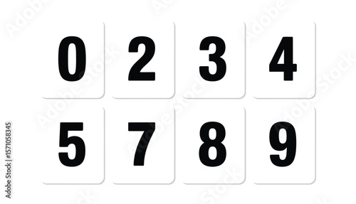  set of number stickers, specifically featuring the digits