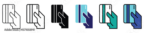 hand, credit card icon set