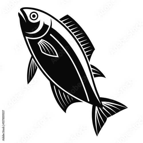 simple-black-and-white-fish--silhouette.eps