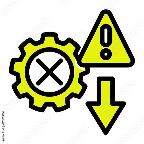 System Error Alert from the Business Automation icon collection (Solid Color Lineal Style)