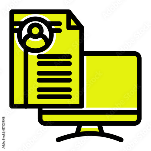 Professional Resume Document from the Business Automation icon collection (Solid Color Lineal Style)