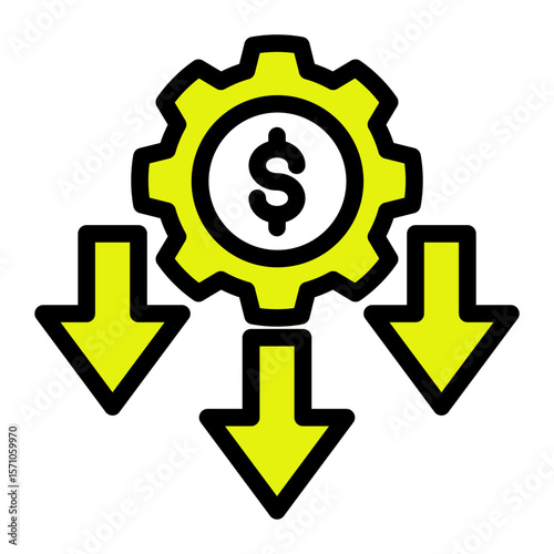 Cost Optimization Strategy from the Business Automation icon collection (Solid Color Lineal Style)