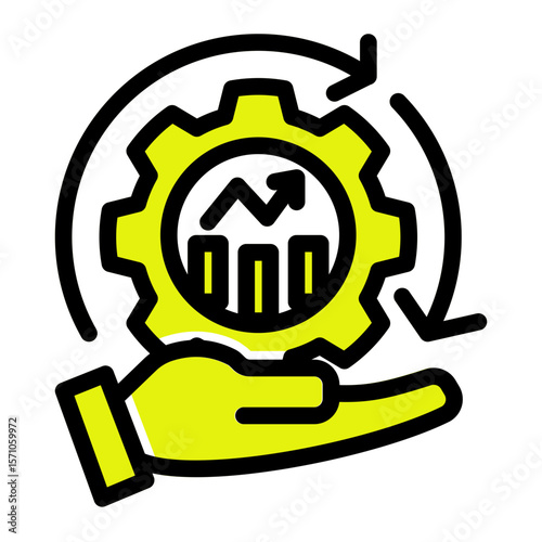 Corporate Operations Dashboard from the Business Automation icon collection (Solid Color Lineal Style)