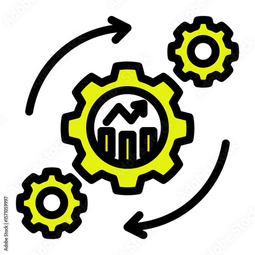 Smart Process Synchronization from the Business Automation icon collection (Solid Color Lineal Style)