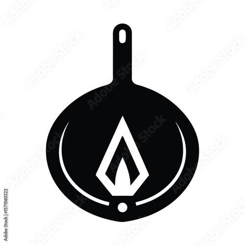 Camp Cooking Skillet Handle Icon Vector Illustration