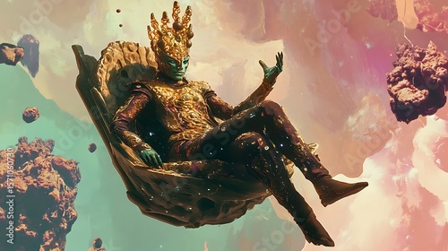 An alien gladiator arena where bizarre creatures battle for dominance in a cosmic showdown