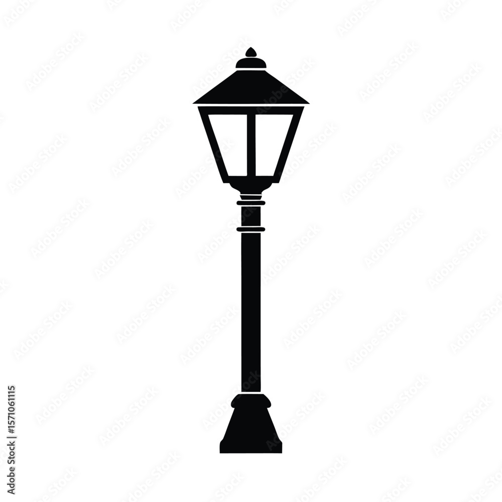 Fototapeta premium Classic Streetlamp Base Icon Vector Illustration