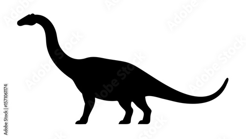 Brachiosaurus Dinosaur Silhouette Vector – Long Neck Jurassic Clipart
