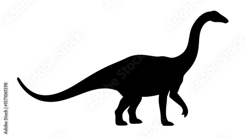 Apatosaurus Dinosaur Silhouette Vector – Prehistoric Long Neck Graphic Clipart