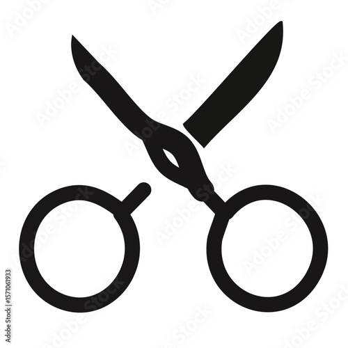 Open Here Scissors symbol