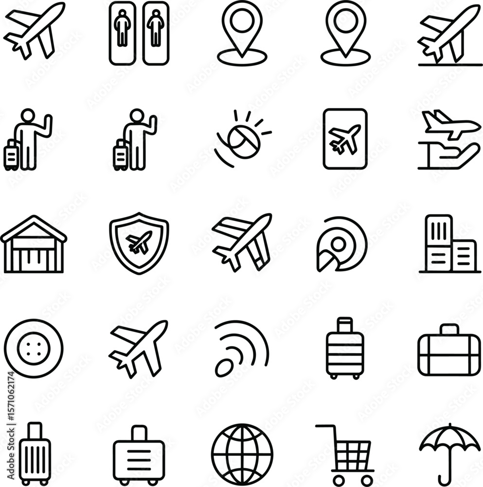Fototapeta premium travel icons set vector illustration