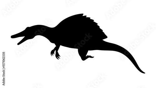Spinosaurus Dinosaur Silhouette Vector – Prehistoric Predator Clipart Graphic