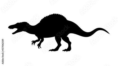  Dinosaur Silhouette of Spinosaurus – Prehistoric Predator Vector Art