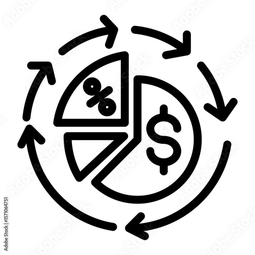 Gross Profit Margin Icon from Accounting Icon Collection (Outline Style)