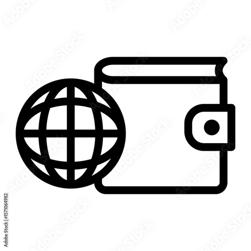 Digital Electronic Wallet Icon from Accounting Icon Collection (Outline Style)