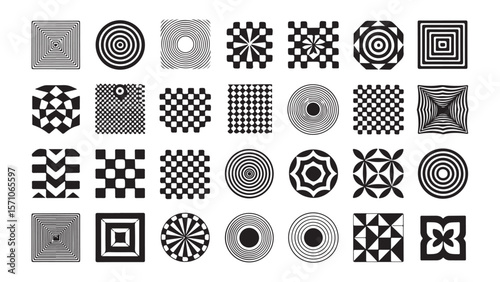 Abstract minimal element mid century vector set. Aesthetic contemporary stripe line art, geometric shape in monochrome. Art form design for wall art, decoration, wallpaper.