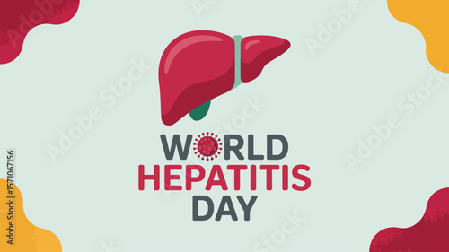 World hepatitis day awareness banner vector design for liver health and viral hepatitis support
