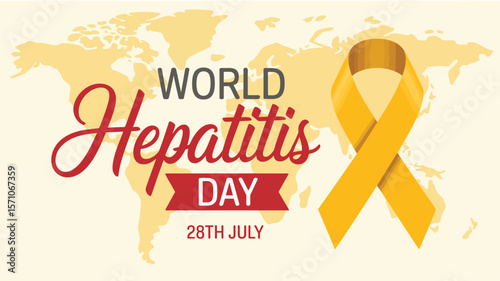 World hepatitis day awareness ribbon campaign july health medical disease viral liver infection