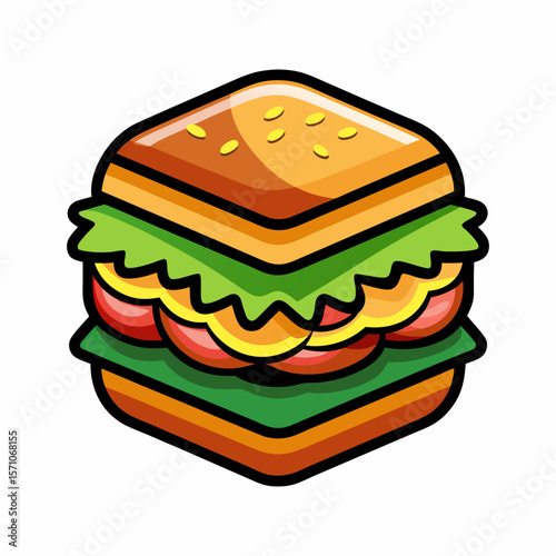 Juicy Burger.  A Delicious Fast Food Meal