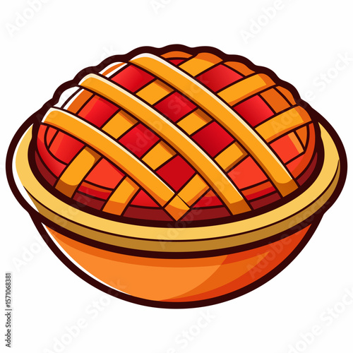 A Mouthwatering Lattice.Top Fruit Pie.  A Delicious Sweet Treat