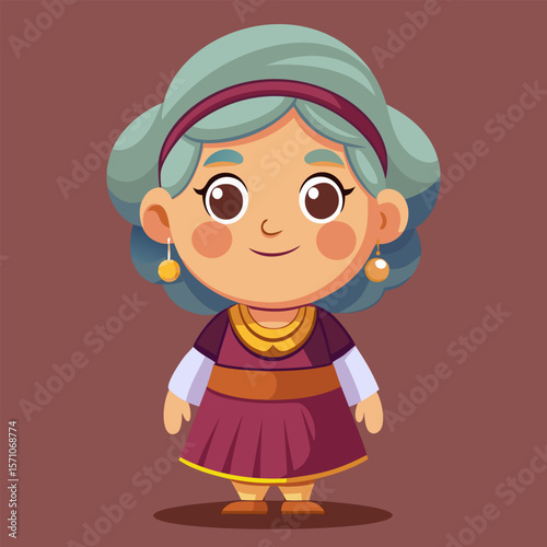 Charming Cartoon Grandmother Illustration