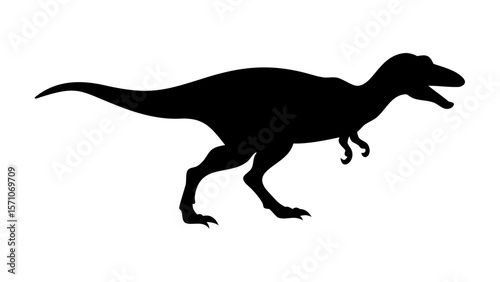 Velociraptor Dinosaur Silhouette Vector – Prehistoric Predator Graphic Design