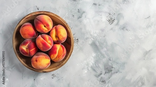 half-top view fresh peaches mellow and tasty fruits inside brown plate on light-white desk fresh fruit mellow photo vitamine