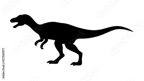 Allosaurus Dinosaur Silhouette Vector – Jurassic Carnivore Graphic Clipart
