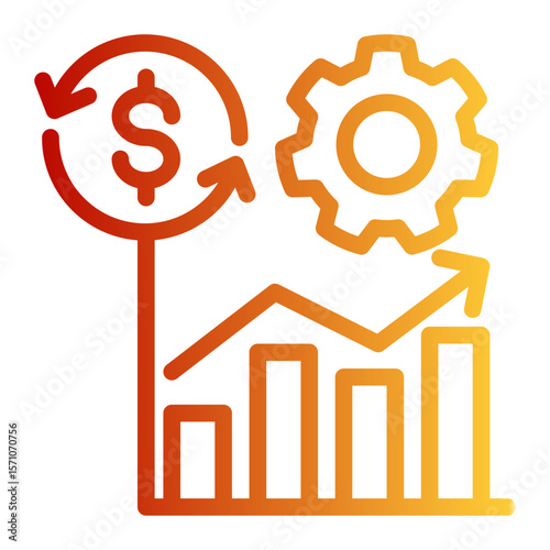 Economic Activity Cycle Icon from Accounting Icon Collection (Outline Gradient Style)